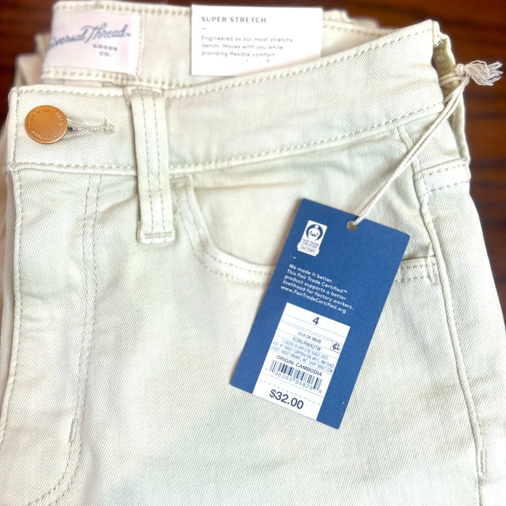 Universal Threads SZ4 HIGH RISE SKINNY FITTED HIP & THIGH SLIM LEG SUPER STRETCH
